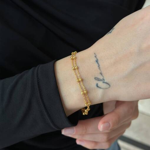 22 Ayar Altın 2 Sıra Dorika Bileklik – Zarif Tasarım - 3