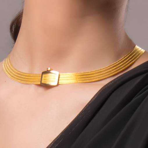 22 Ayar Altın 5 Sıralı Trabzon Hasır Gerdanlık Kolye - 2