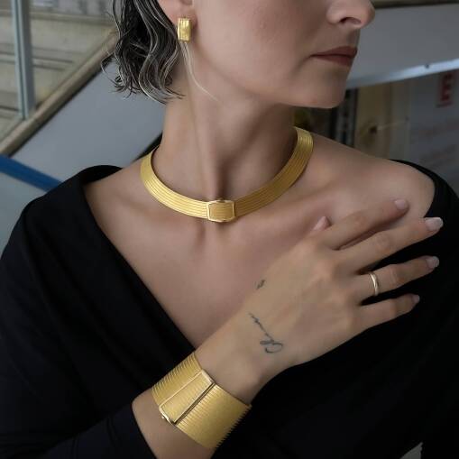 22 Ayar Altın 7 Sıra Trabzon Hasır Gerdanlık - 3