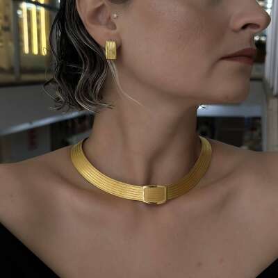 22 Ayar Altın 7 Sıra Trabzon Hasır Gerdanlık - 1