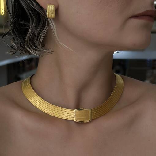 22 Ayar Altın 7 Sıra Trabzon Hasır Gerdanlık - 2