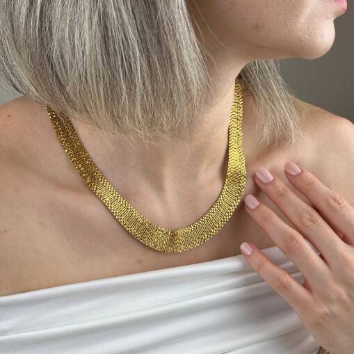 22 Ayar Altın Hasır Gerdanlık – Kleopatra Dorika Tasarım - 1