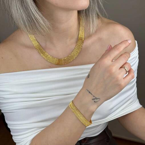 22 Ayar Altın Hasır Gerdanlık – Kleopatra Dorika Tasarım - 5