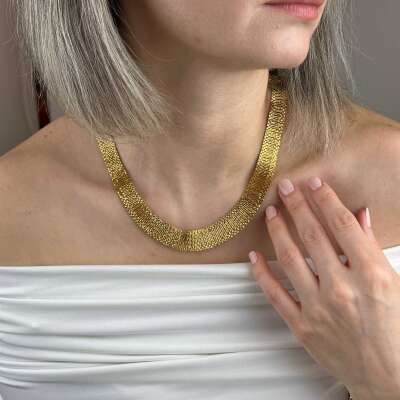 22 Ayar Altın Hasır Gerdanlık – Kleopatra Dorika Tasarım - 3