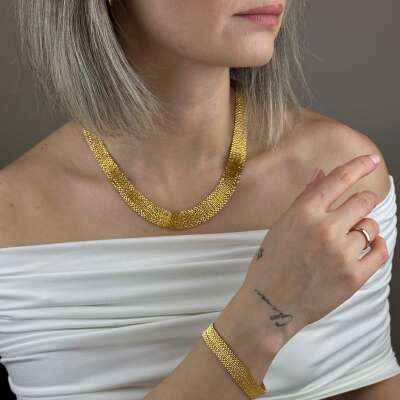 22 Ayar Altın Hasır Gerdanlık – Kleopatra Dorika Tasarım - 4