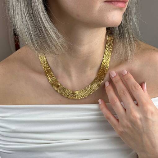 22 Ayar Altın Hasır Gerdanlık – Kleopatra Dorika Tasarım - 3