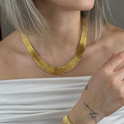 22 Ayar Altın Hasır Gerdanlık – Kleopatra Dorika Tasarım - 6