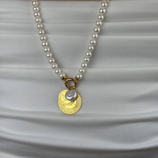 22 Ayar Altın İnci Kolye – Zarif ve Şık Tasarım - 2