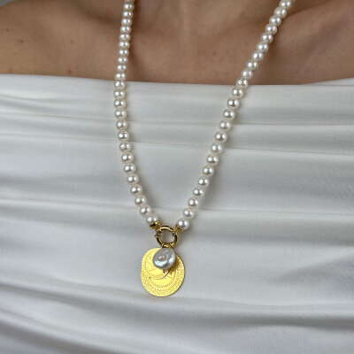 22 Ayar Altın İnci Kolye – Zarif ve Şık Tasarım - 5
