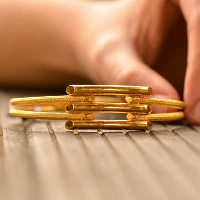 22 Ayar Altın Kaburga Model Kelepçe Bilezik - Thumbnail