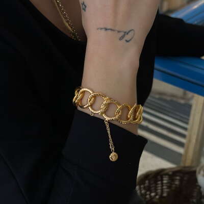 22 Ayar Altın Sallantılı Samanyolu Bileklik - 3