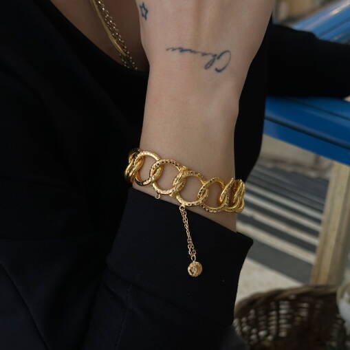 22 Ayar Altın Sallantılı Samanyolu Bileklik - 3