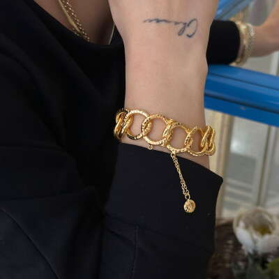 22 Ayar Altın Sallantılı Samanyolu Bileklik - 4