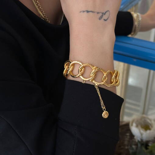 22 Ayar Altın Sallantılı Samanyolu Bileklik - 4