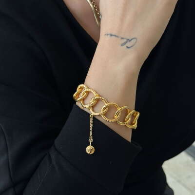 22 Ayar Altın Sallantılı Samanyolu Bileklik - 5