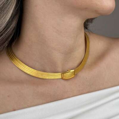 22 Ayar Altın Trabzon Hasır Gerdanlık – 5 Sıra - 6