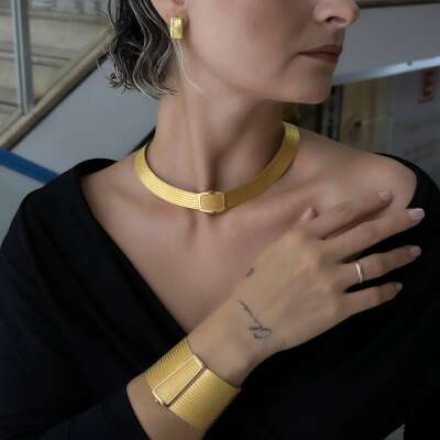 22 Ayar Altın Trabzon Hasır J Küpe - 3