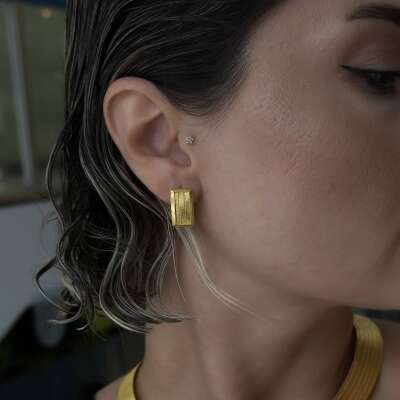 22 Ayar Altın Trabzon Hasır J Küpe - 1