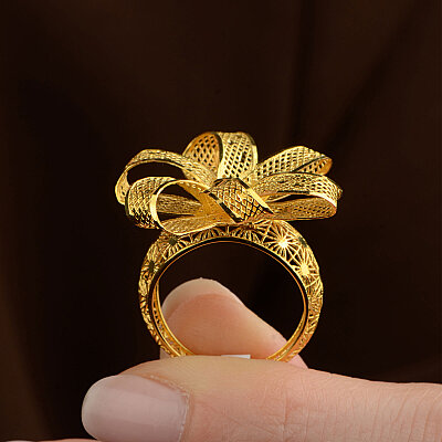 22 Ayar Altın Tül Yüzük (Taşsız, Sarı) - 2