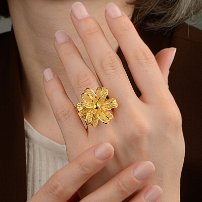 22 Ayar Altın Tül Yüzük (Taşsız, Sarı) - 5