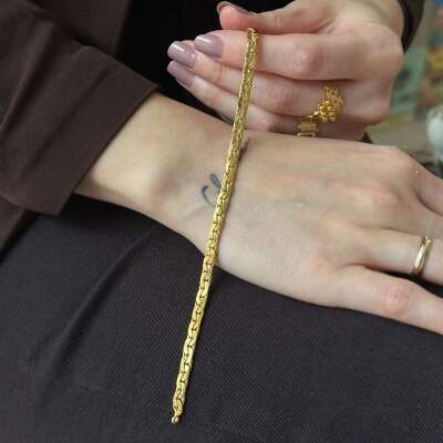 22 Ayar Altın Zincir Bileklik – Ezme Gurmet Model - ENGİNGOLD AHL