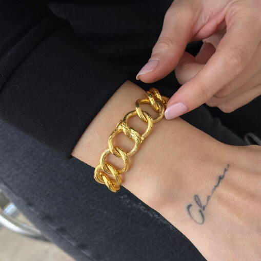 22 Ayar Kalemli Samanyolu Bileklik – Gösterişli Altın Tasarım - 2