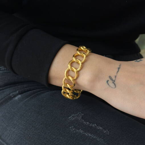 22 Ayar Kalemli Samanyolu Bileklik – Gösterişli Altın Tasarım - 3