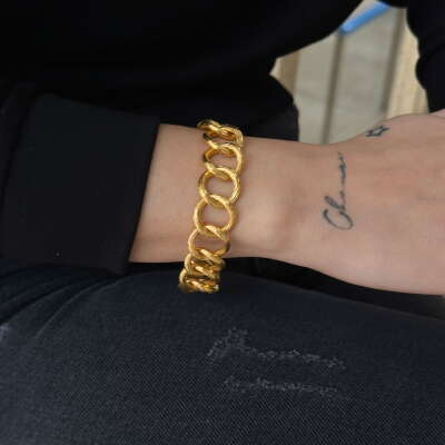 22 Ayar Kalemli Samanyolu Bileklik – Gösterişli Altın Tasarım - 4