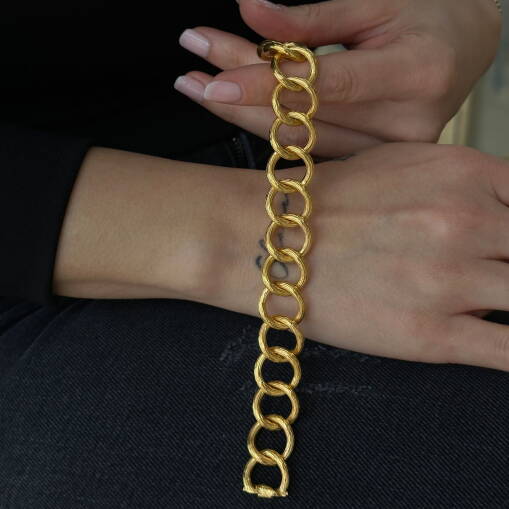 22 Ayar Kalemli Samanyolu Bileklik – Gösterişli Altın Tasarım - 6