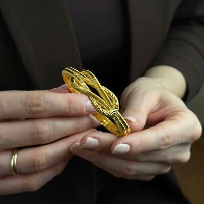 22 Ayar Altın Aşk Düğümü Kelepçe – Zarif ve Minimal Tasarım - 4