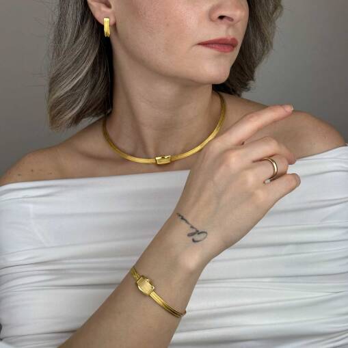 22 Ayar Altın Trabzon Hasır Bileklik – 3 Sıra İnce Tasarım - 6