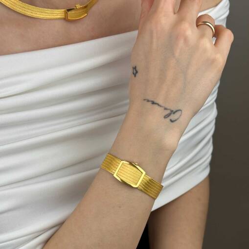 22 Ayar Trabzon Hasır Bileklik – 7 Sıra Gösterişli Tasarım - 5