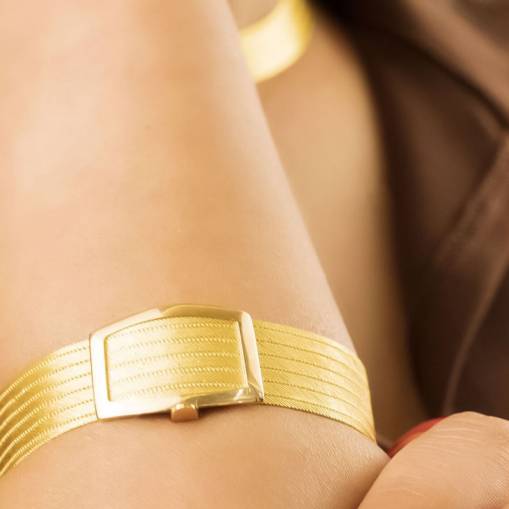 22 Ayar Trabzon Hasırı 7 Sıra Altın Bilezik Bileklik - 2