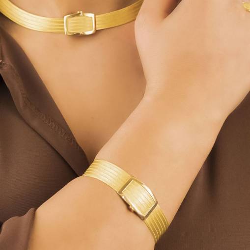 22 Ayar Trabzon Hasırı 7 Sıra Altın Bilezik Bileklik - 3