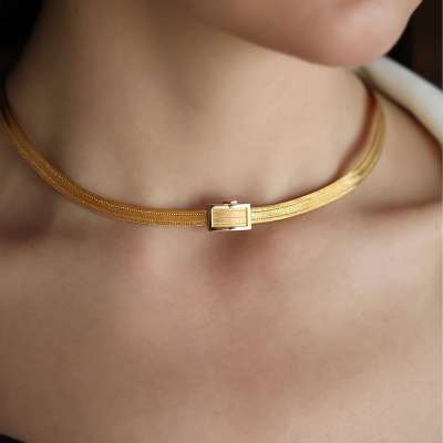 22k Altın 3 Sıra Trabzon Hasır Kolye - ENGİNGOLD KRL