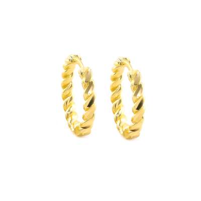 22k Altın Burma Model Halka Küpe - ENGİNGOLD TAN