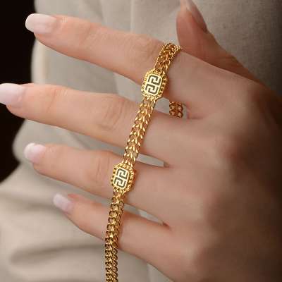 22k Altın Grek Model Zincir Bileklik - 1