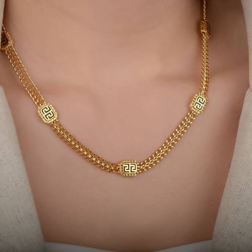 22k Altın Grek Model Zincir Kolye - 1