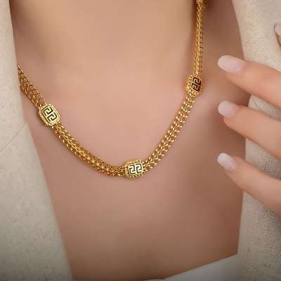 22k Altın Grek Model Zincir Kolye - 2