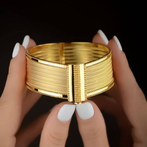 22k Altın Hasır Model Kelepçe Bilezik - 2