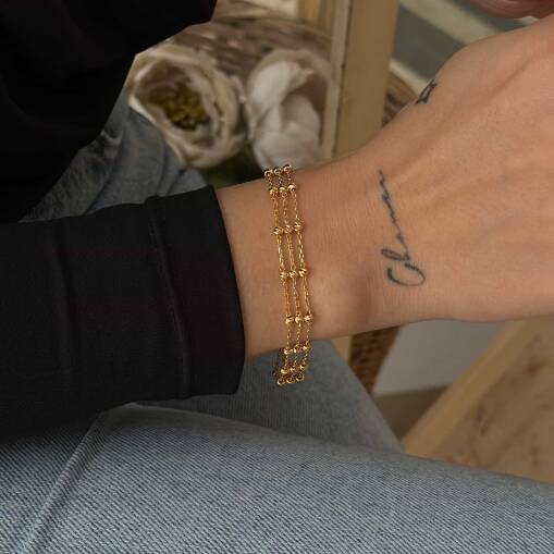 3 Sıra Dorika Taşlı Bileklik – Sade ve Zarif - 1