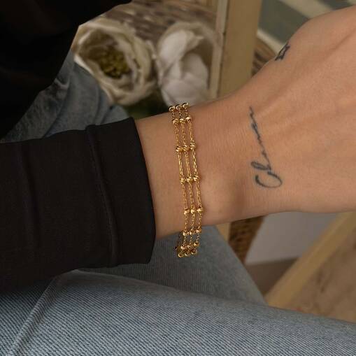 3 Sıra Dorika Taşlı Bileklik – Sade ve Zarif - 2