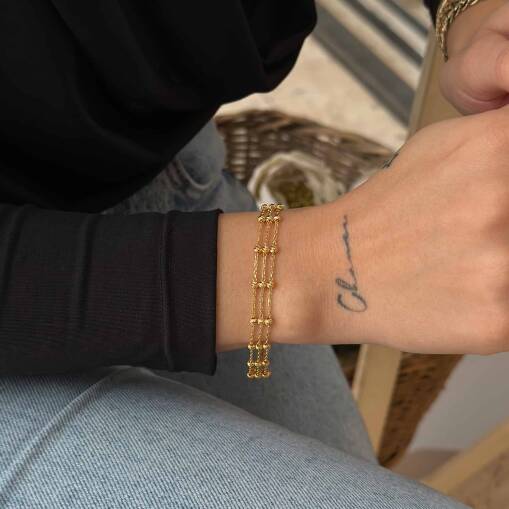 3 Sıra Dorika Taşlı Bileklik – Sade ve Zarif - 3