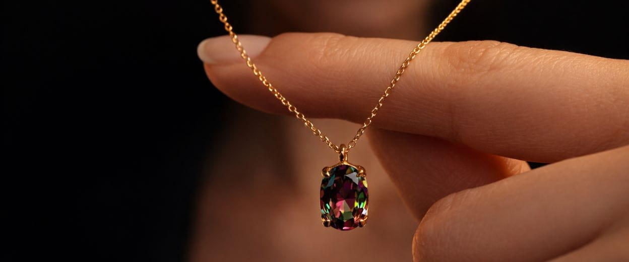 Renkli Taşlı Altın Kolye Modelleri