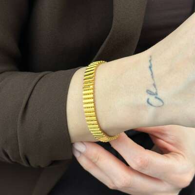 22 Ayar Altın Ajda Bileklik – Kalemli Sıralı Tasarım - 4
