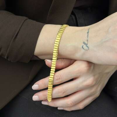 22 Ayar Altın Ajda Bileklik – Kalemli Sıralı Tasarım - 6