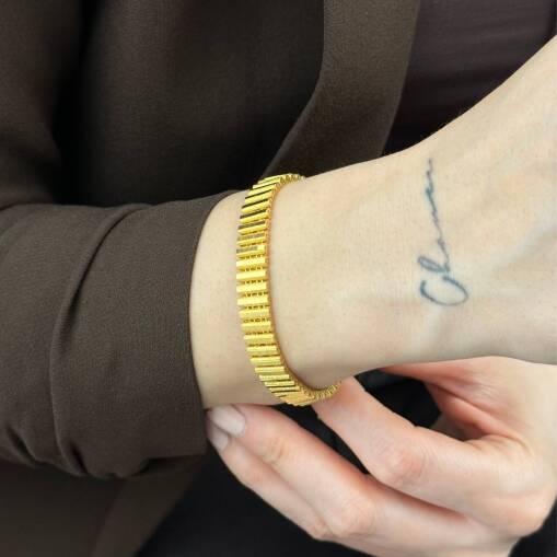 22 Ayar Altın Ajda Bileklik – Kalemli Sıralı Tasarım - 4