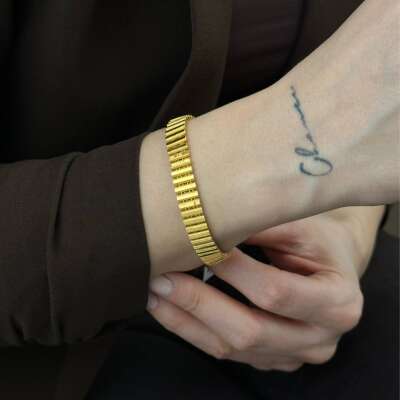 22 Ayar Altın Ajda Bileklik – Kalemli Sıralı Tasarım - 5