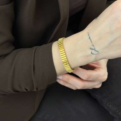 22 Ayar Altın Ajda Bileklik – Kalemli Sıralı Tasarım - 7