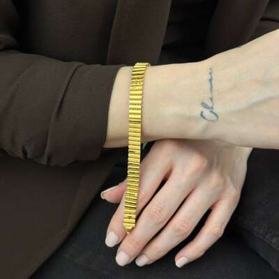 22 Ayar Altın Ajda Bileklik – Kalemli Sıralı Tasarım - ENGİNGOLD SED